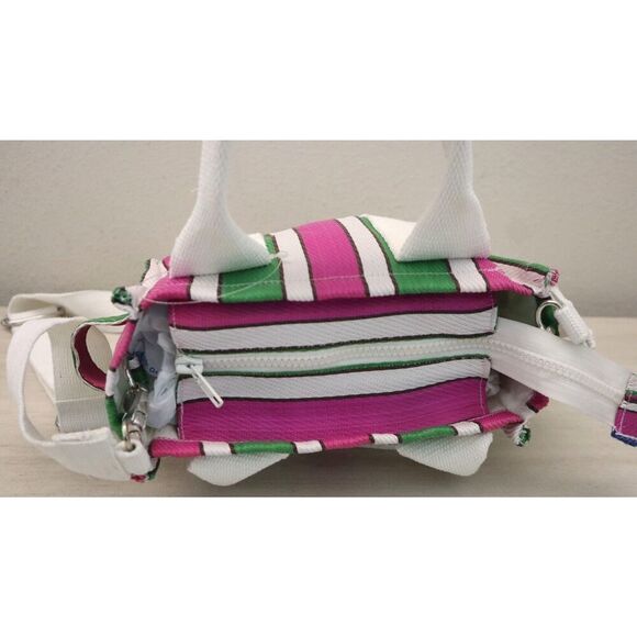 BDG x Urban Outfitters OB1767894 Pink/Green Striped Serena Mesh Mini Tote Bag - Picture 7 of 8
